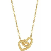 14K Yellow Interlocking Heart 16