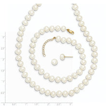 14k Cultured Pearl Necklace, Bracelet & Earrings Set