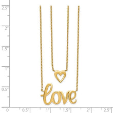 14k Gold 2-strand Love and Heart Necklace