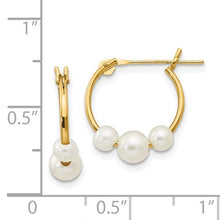 14k Gold White Cultured Pearl Hoop Earrings