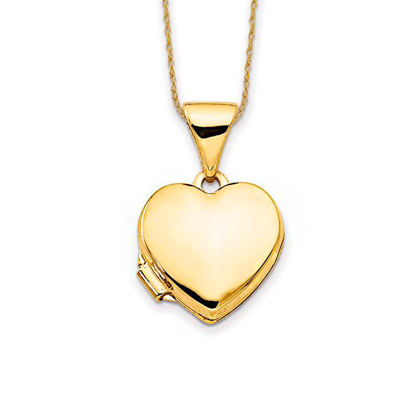 14k Yellow Gold Heart Locket Necklace