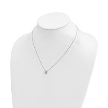 14k Polished CZ Heart Slide Necklace