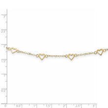 14k Polished Open Hearts on Heart Link 17-Station Necklace