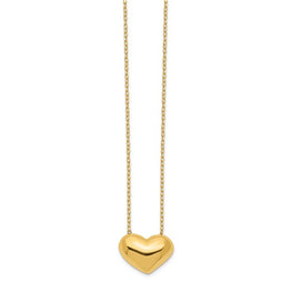 14k Polished Puffed Heart 18in Necklace