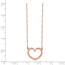 14k Rose Gold Polished and Textured Heart Necklace