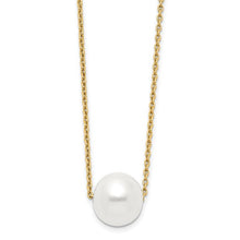 14k Gold Round Freshwater Cultured Pearl 17in Necklace