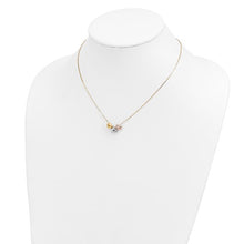 14k Tri-color Heart, Star and Moon Necklace
