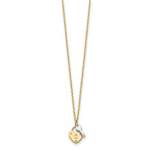 14k Two-tone Heart Lock and Key Necklace