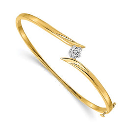 14k Yellow Gold Two-tone Moissanite Bracelet