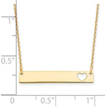 10K Gold Heart Cut-Out Bar Necklace