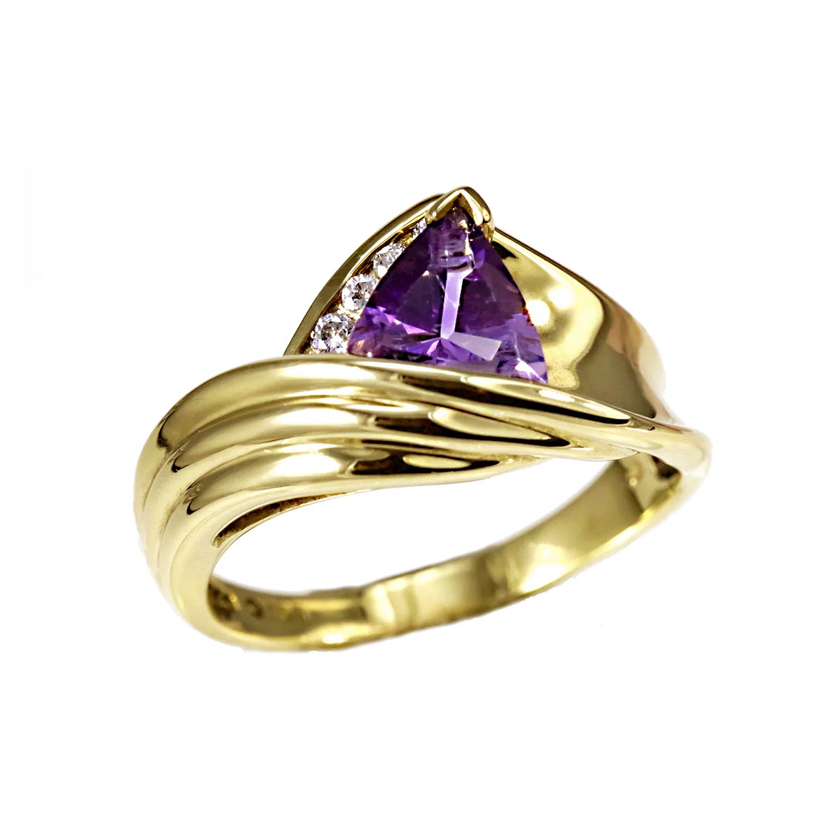 SPECIAL ORDER - 14K Gold Amethyst & Diamond Ring