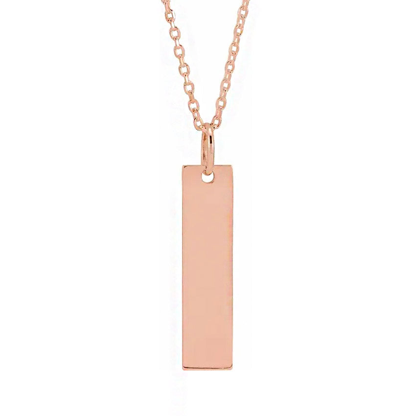 Engravable 18K Gold Plated Initial Tag Pendant Necklace