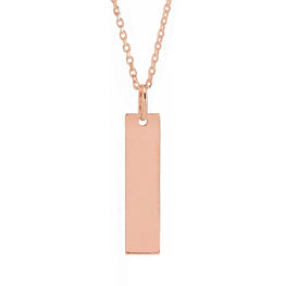 18K Rose Gold-Plated Engravable Bar Necklace