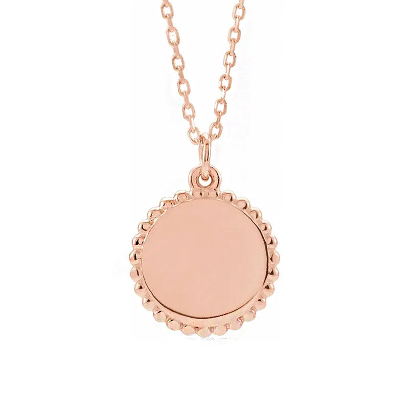 18K Rose Gold-Plated Engravable Beaded Necklace