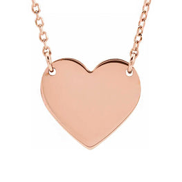 18K Rose Gold-Plated  8x7.2 mm Heart Necklace