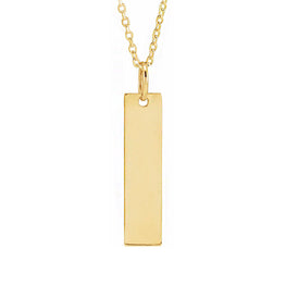 18K Yellow Gold-Plated Engravable Bar Necklace