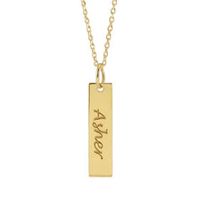 18K Yellow Gold-Plated Engravable Bar Necklace