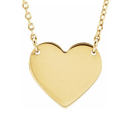 18K Yellow Gold-Plated  8x7.2 mm Heart Necklace