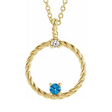 14K Yellow Gold Diamond 1-5 stone Family Circle Necklace