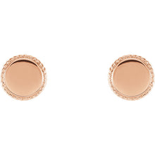 14K Gold Engravable Rope Earrings