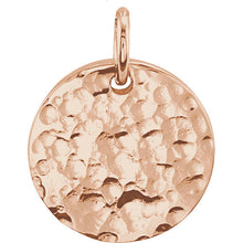 14K Gold 9.5mm Engravable Round Disc Pendant