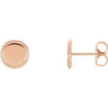 14K Gold Engravable Rope Earrings
