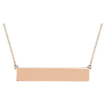 14K White Gold Engravable Bar Necklace