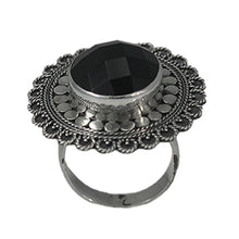 Beaded and Rope Black Onyx Ring