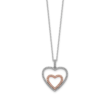 Sterling Silver Rose-tone Heart Necklace
