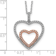 Sterling Silver Rose-tone Heart Necklace