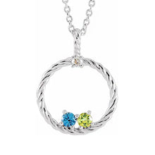 Sterling Silver .03 CT Diamond Family Circle Necklace
