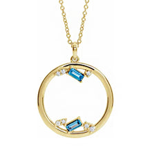 14K Yellow Gold Natural Diamond 1-6 stone Family Circle Necklace