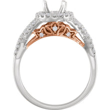 6.5mm Round 1/2 Diamond Semi-Set Engagement Ring