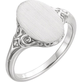 Sterling Silver Oval Signet Ring