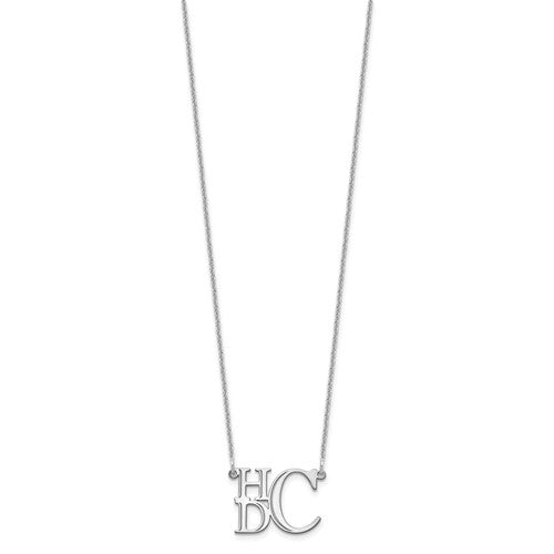 Semi Stacked Sterling Silver Monogram Necklace