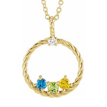 14K Yellow Gold Diamond 1-5 stone Family Circle Necklace