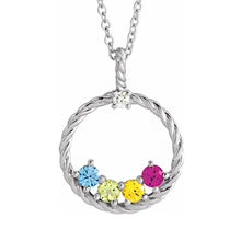 Sterling Silver .03 CT Diamond Family Circle Necklace