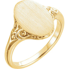 14K Gold Oval Signet Ring