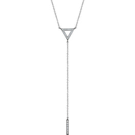 14K Gold 1/6 CTW Diamond Triangle & Bar Y 16-18" Necklace