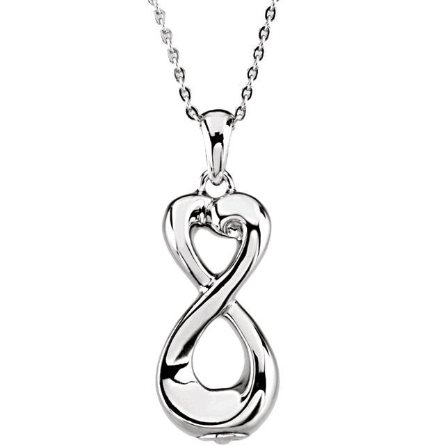 Sterling Silver Infinite Love Ash Holder 18" Necklace