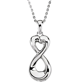 Sterling Silver Infinite Love Ash Holder 18" Necklace