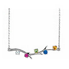 Sterling Silver 1-6 Stone Family Branch Necklace