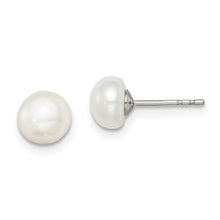 Sterling Silver 6-7mm Cultured Button Pearl Earrings