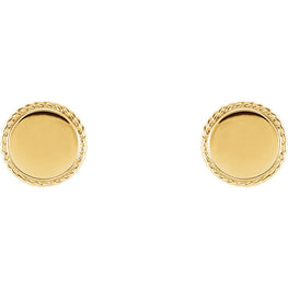 14K Gold Engravable Rope Earrings