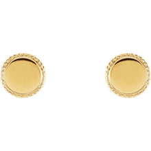 14K Gold Engravable Rope Earrings