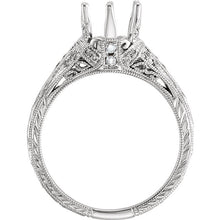 14K White 6.5mm Round 1/5 CTW Diamond Semi-set Engagement Ring