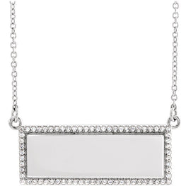 14K  1/6 CTW Diamond Engravable Necklace