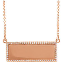 14K  1/6 CTW Diamond Engravable Necklace