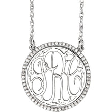 14K White 1/4 CTW Diamond Script Monogram 18