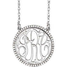 14K White 1/4 CTW Diamond Script Monogram 18